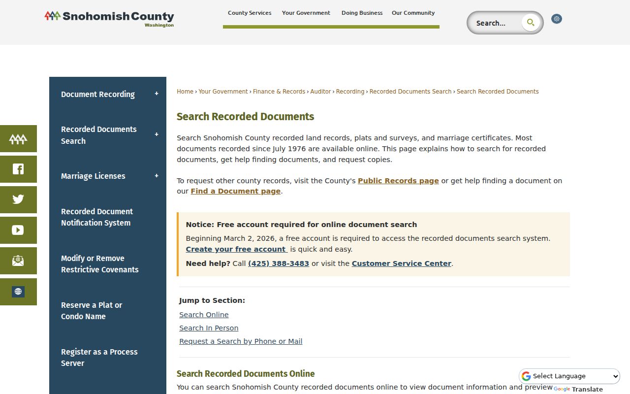 Edmonds residents directory recorded document search