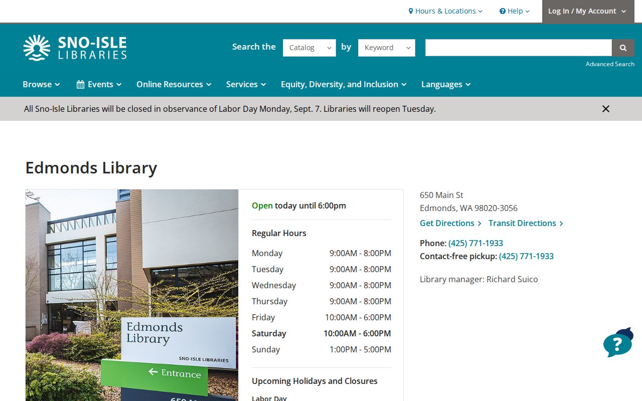 Edmonds residents directory library access